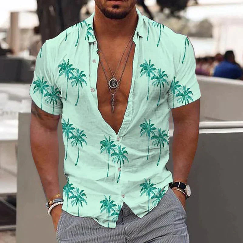 Lugos | Chemise Tropicale à Imprimé Palmier pour Homme