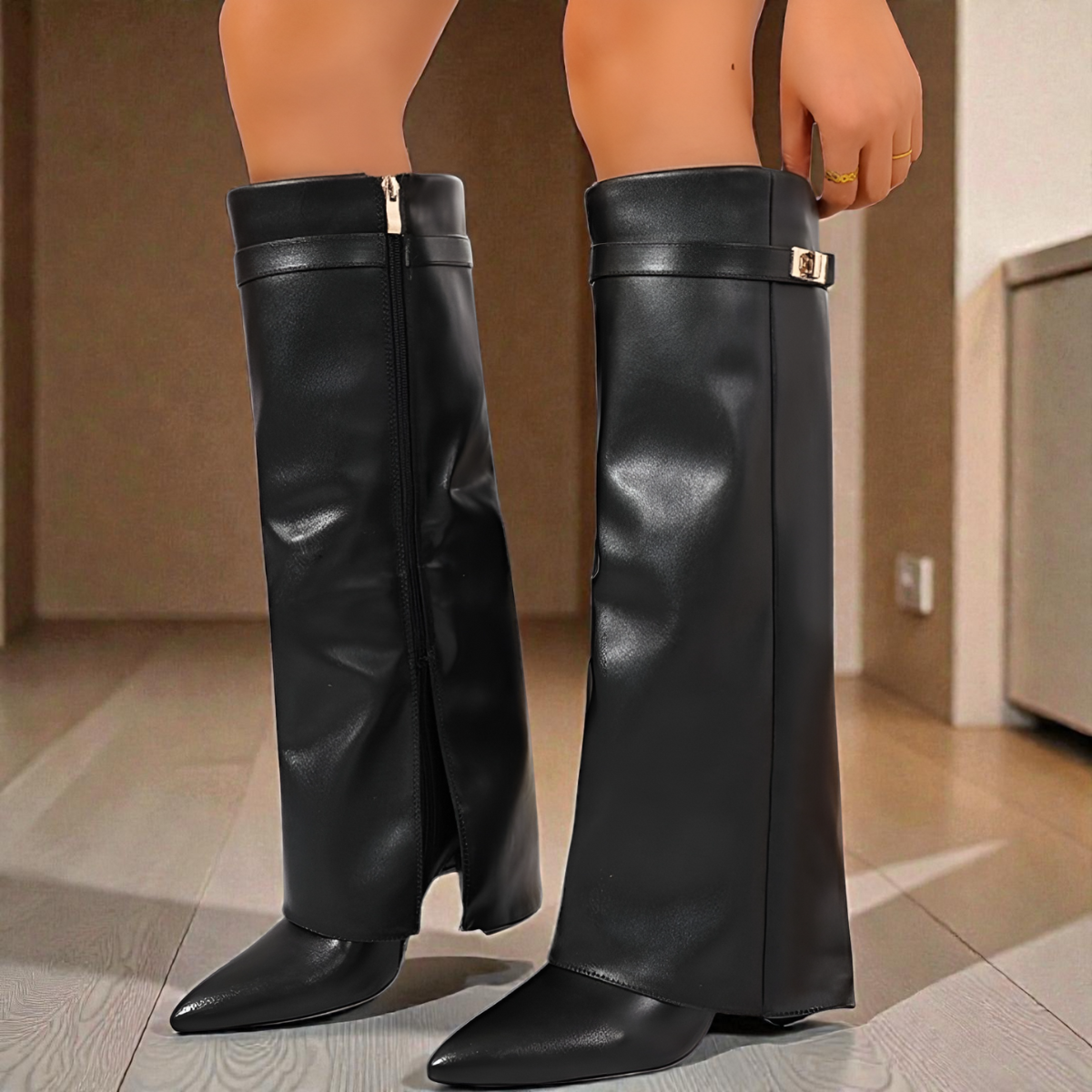 LUNA™ | Bottes en Cuir à Tige Haute