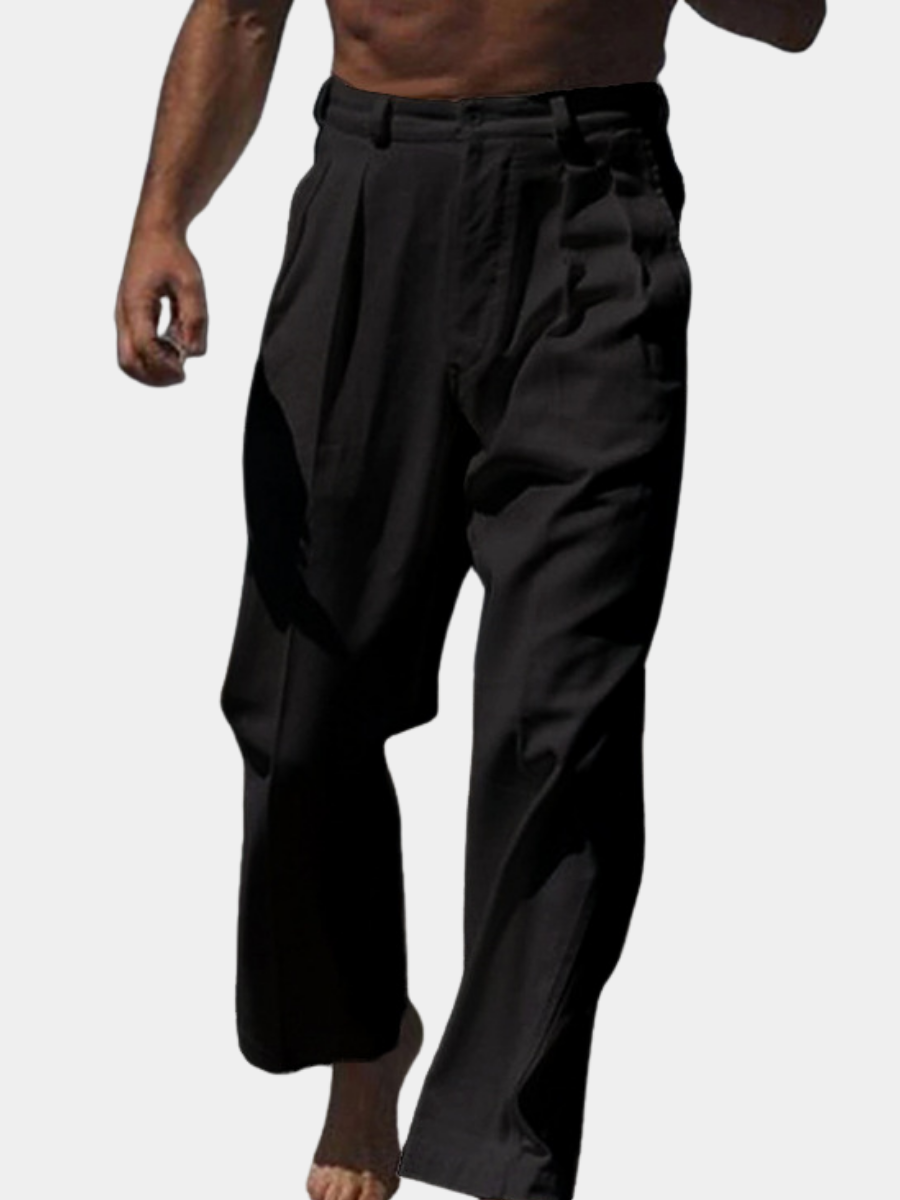 THÉO | PANTALONS EN LIN À JAMBES LARGES