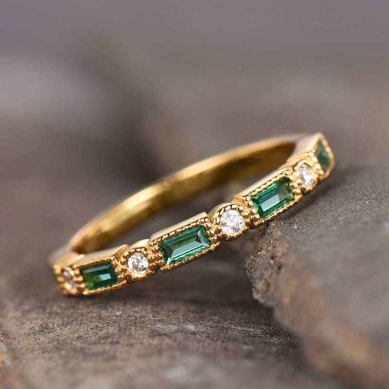 Alex - Bague en or avec zirconium vert
