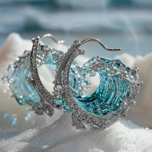Boucles d'oreilles avec l'esprit de la mer