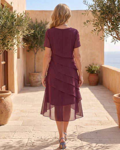 Francisca | Robe Midi à Cascade Élégante
