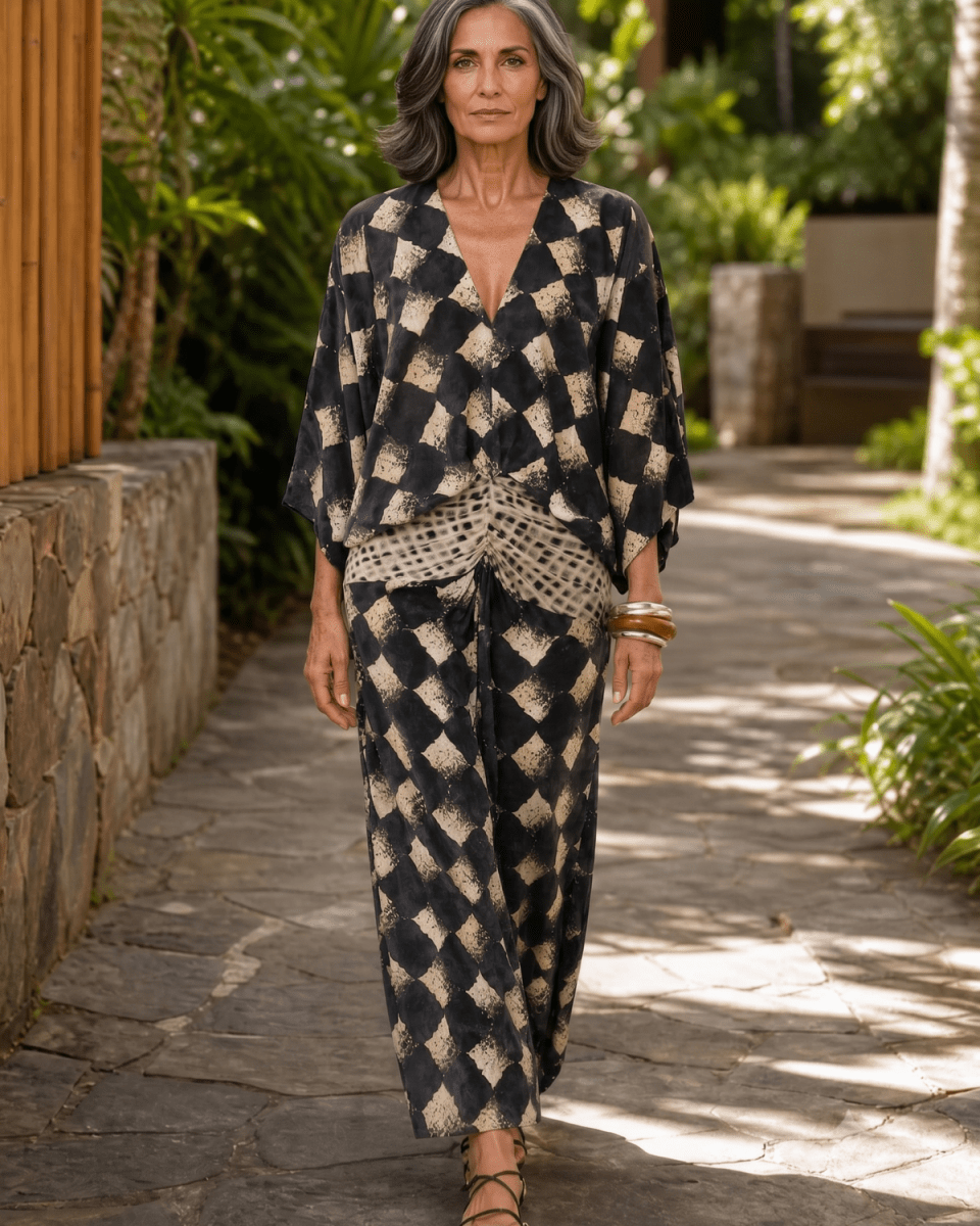 Maelia | Robe mosaïque méditerranéenne