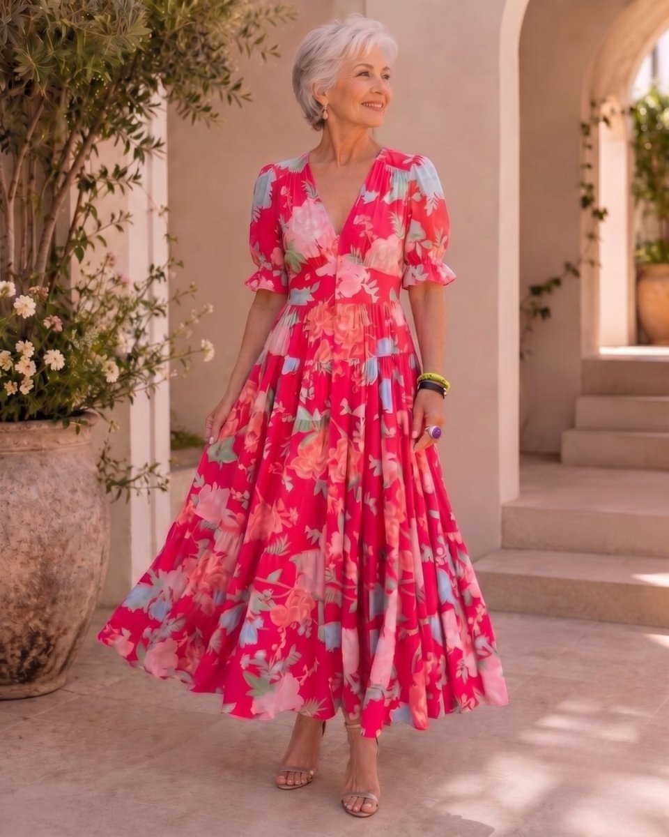 Manuela | Robe longue à fleurs flatteuse