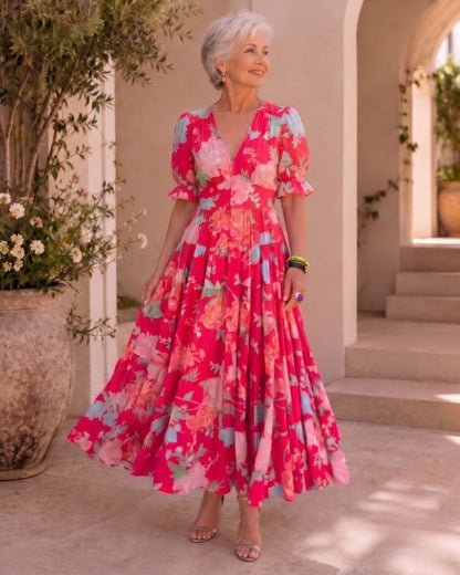 Manuela | Robe longue à fleurs flatteuse