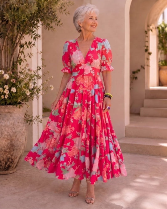 Manuela | Robe longue à fleurs flatteuse