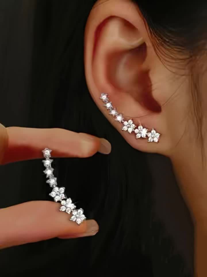 Boucles d'oreilles florales intemporelles argent