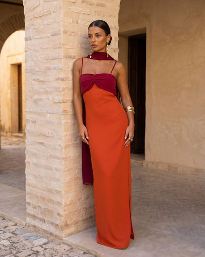 Carla | Robe maxi avec foulard