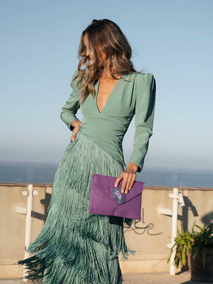 Sauge | Robe à franges