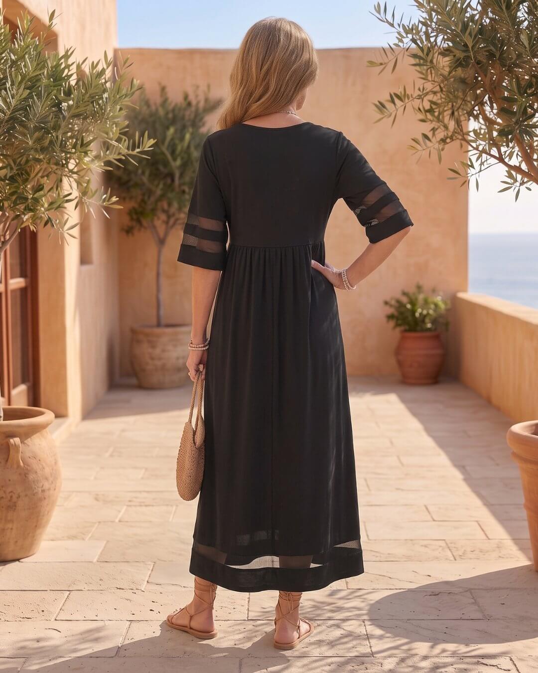 Cerelia | Robe midi à détails en maille et poches