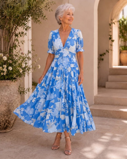 Manuela | Robe longue à fleurs flatteuse