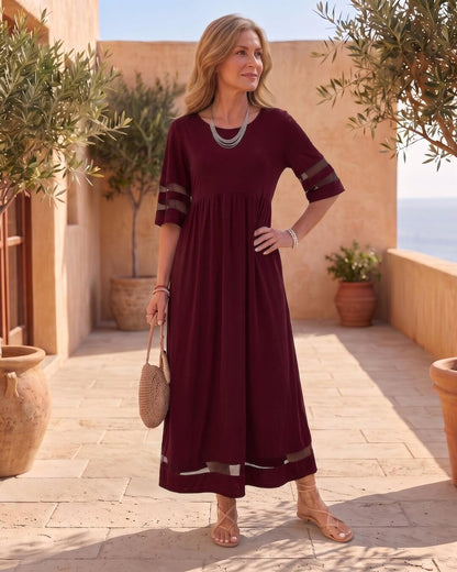 Cerelia | Robe midi à détails en maille et poches