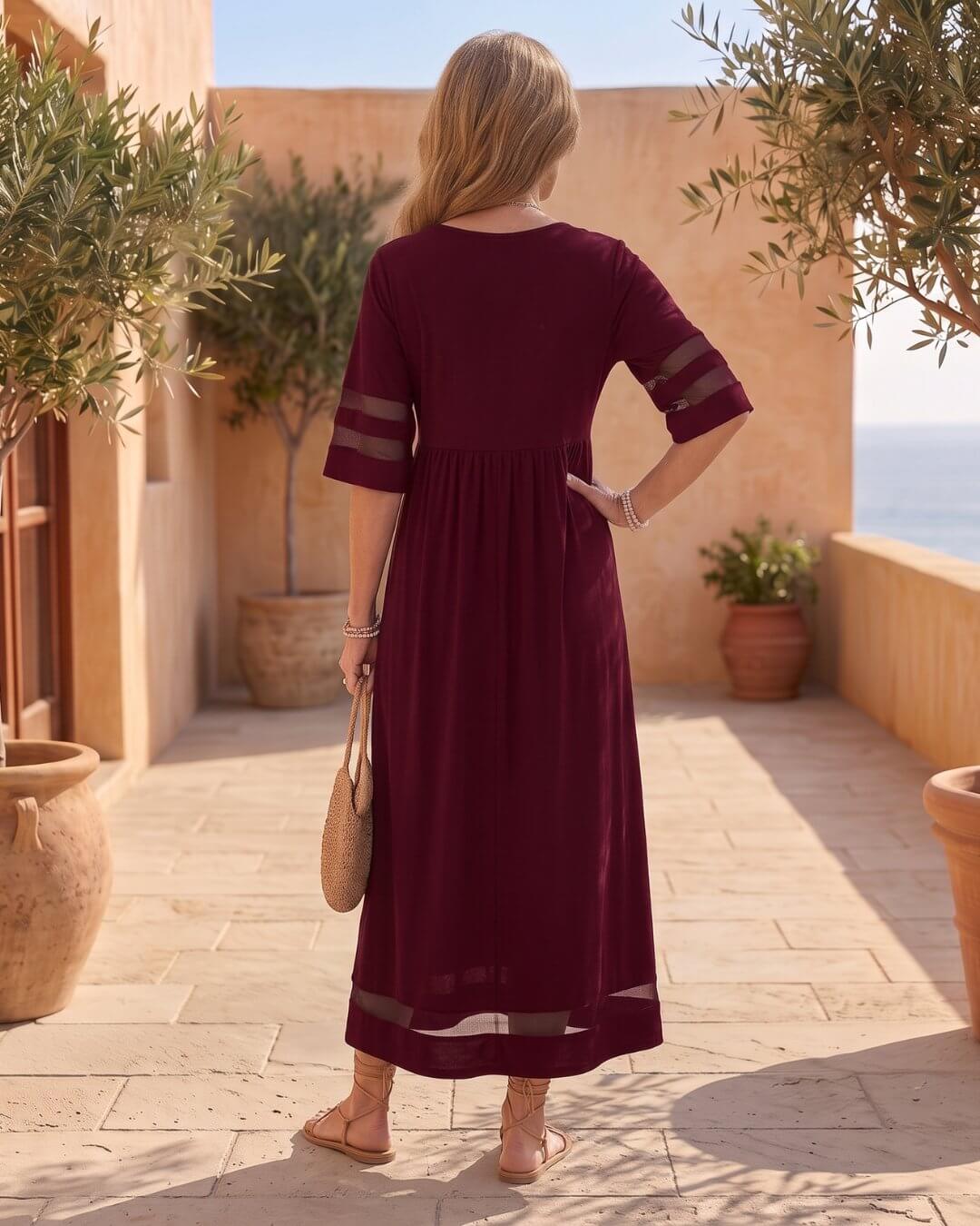 Cerelia | Robe midi à détails en maille et poches