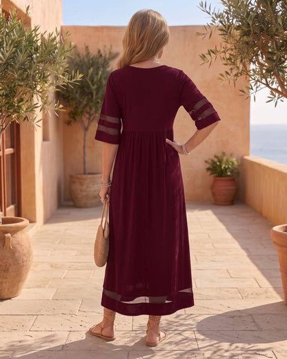 Cerelia | Robe midi à détails en maille et poches