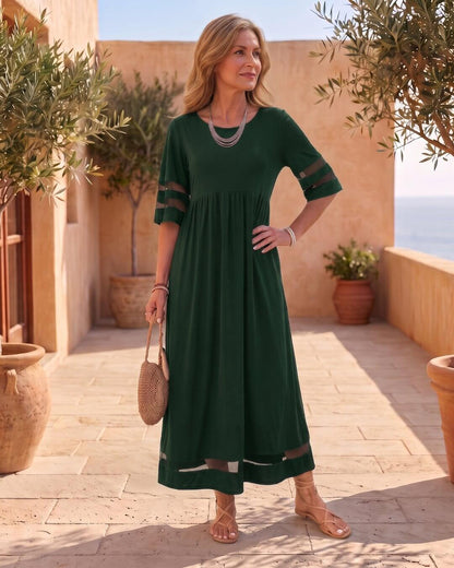 Cerelia | Robe midi à détails en maille et poches