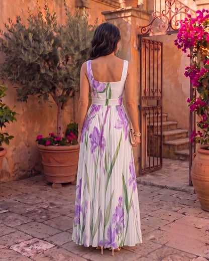 Inés | Robe maxi plissée à motifs floraux