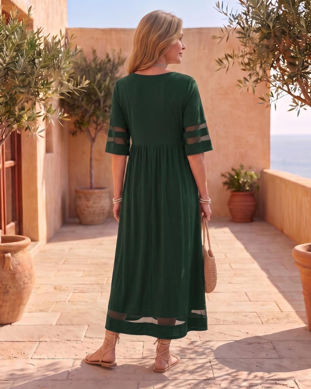 Cerelia | Robe midi à détails en maille et poches