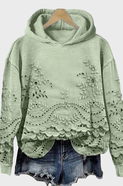 Sweat capuche dentelle