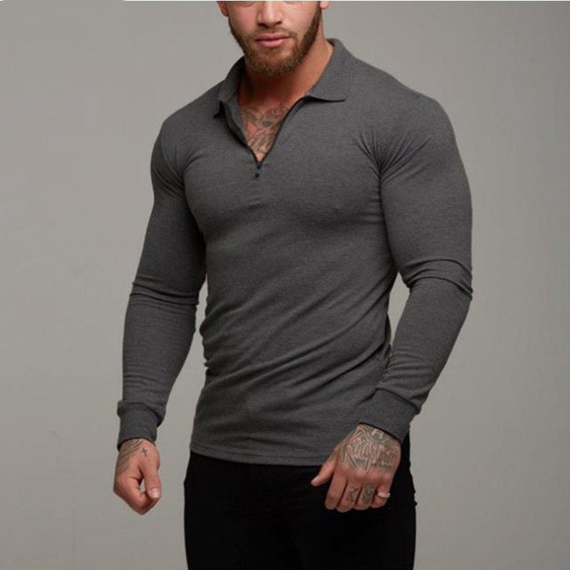 Logan | Polo à Manches Longues avec Fermeture Éclair pour Hommes