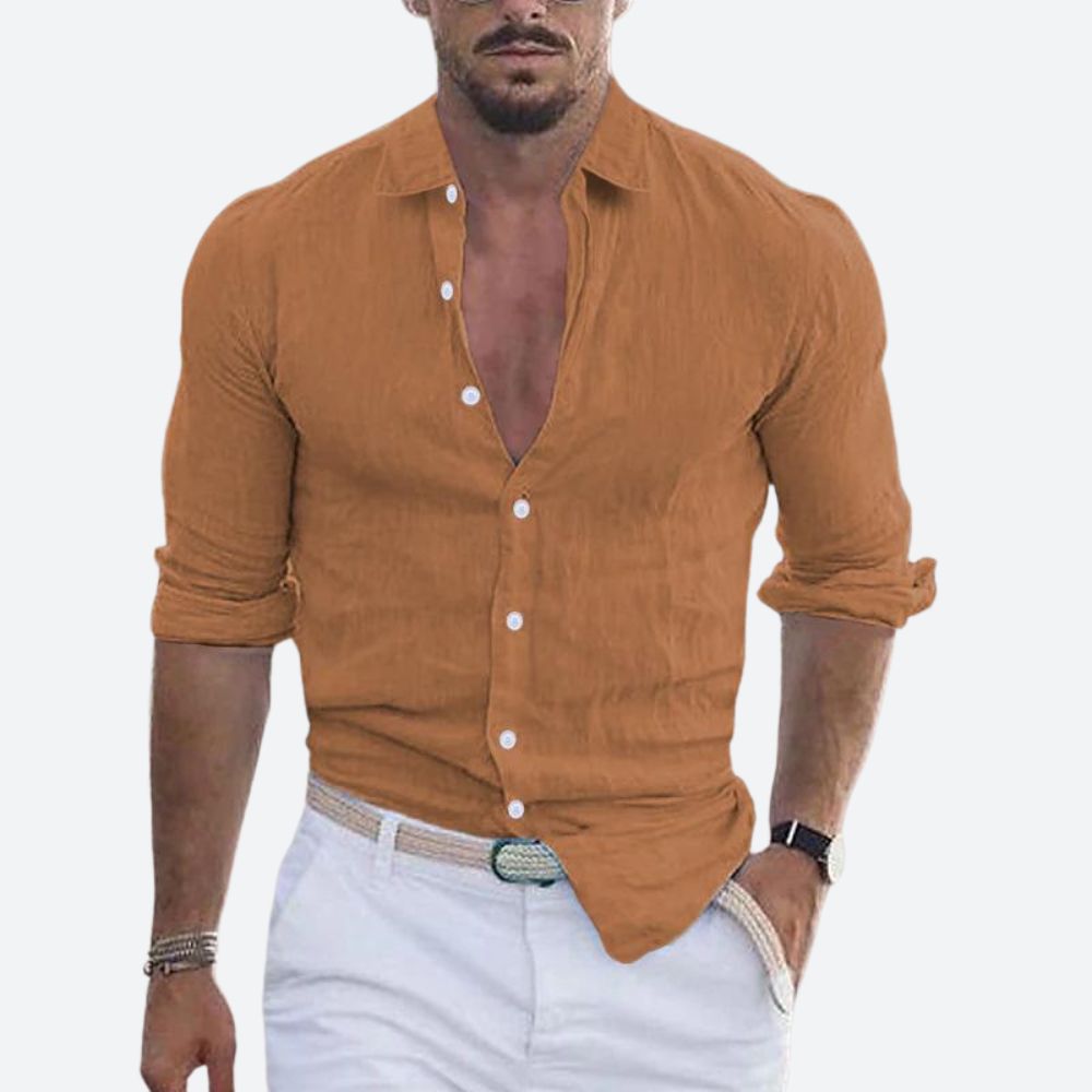 Rogelio | Chemise pour homme à col rabattu avec coupe décontractée pour l'été