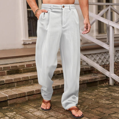 NICCOLÒ | PANTALONS EN LIN À JAMBES LARGES