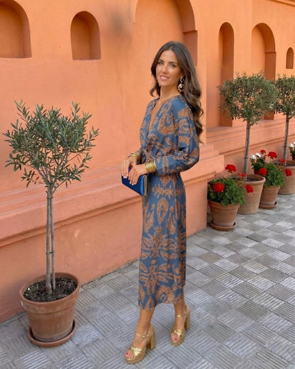 Silvia | Robe midi imprimée