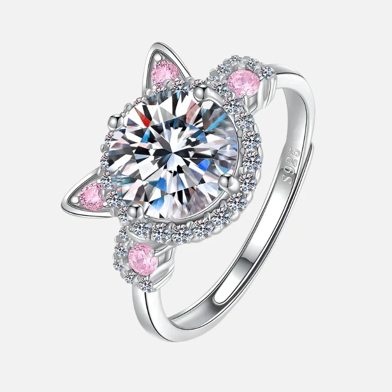 Boucles d'oreilles ajustables avec oreilles de chat et zirconium.