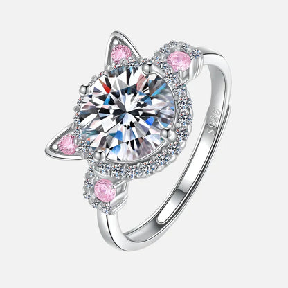 Boucles d'oreilles ajustables avec oreilles de chat et zirconium.