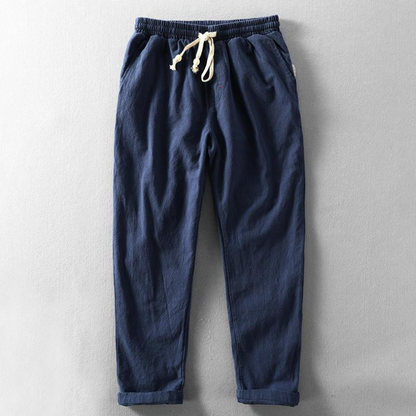 Pantalon En Lin À Coupe Décontractée Pour Homme