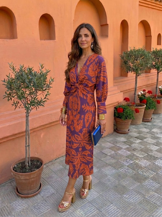 Silvia | Robe midi imprimée