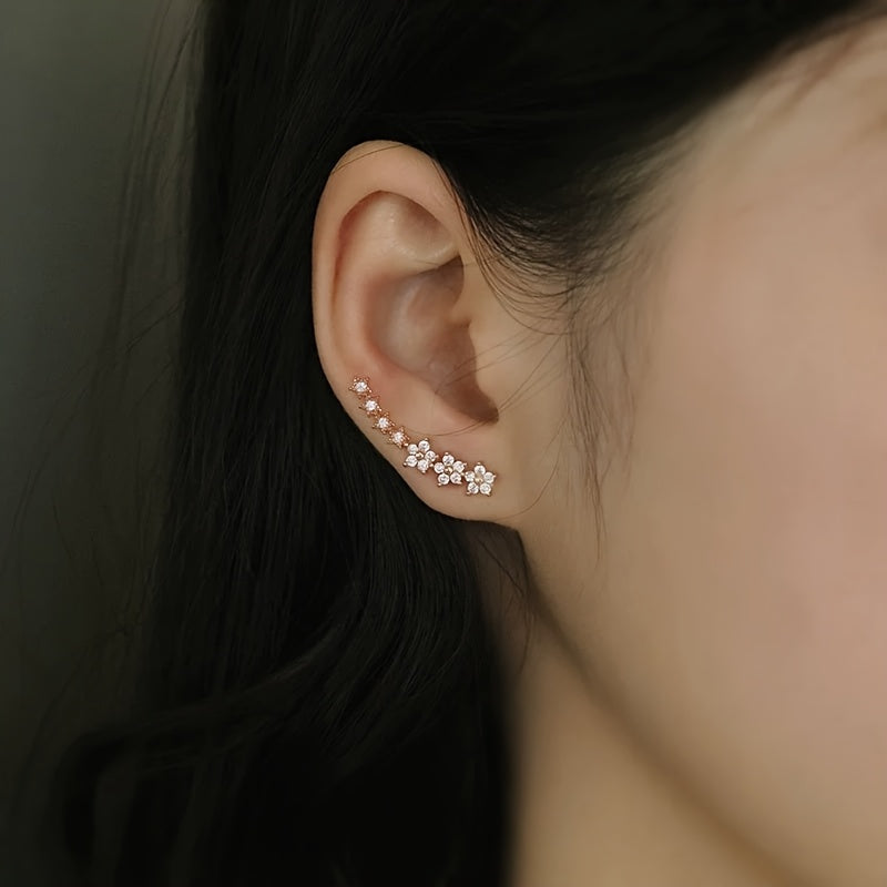 Boucles d'oreilles florales intemporelles argent