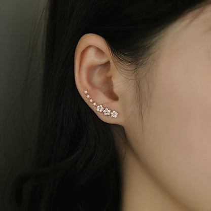 Boucles d'oreilles florales intemporelles argent