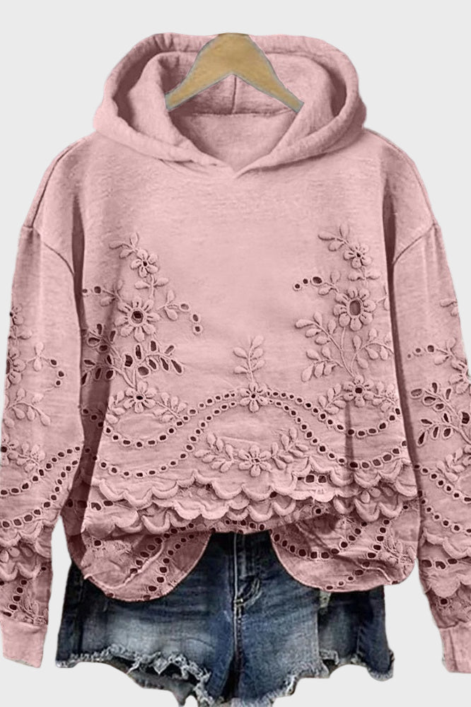Sweat capuche dentelle