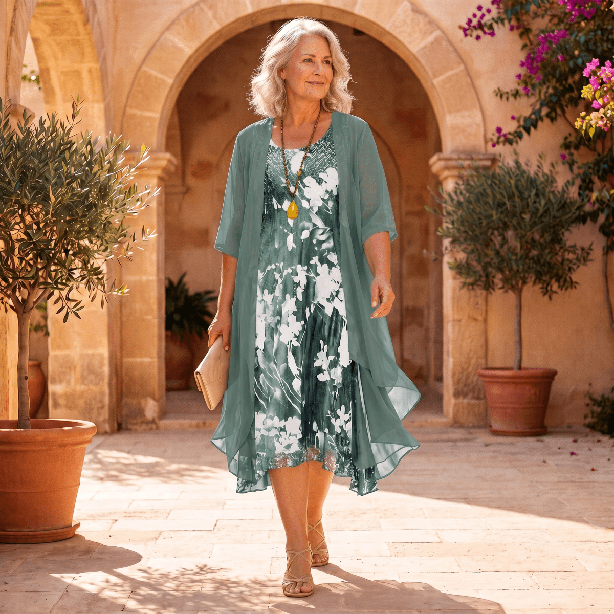 Teresa | Robe midi florale élégante