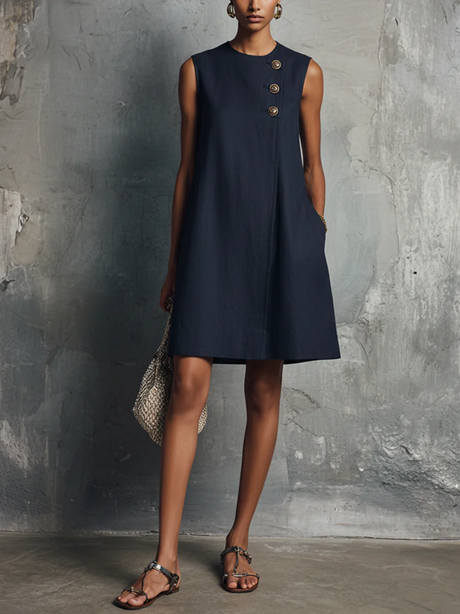 ELENA | Robe minimaliste et professionnelle pour femme avec poches