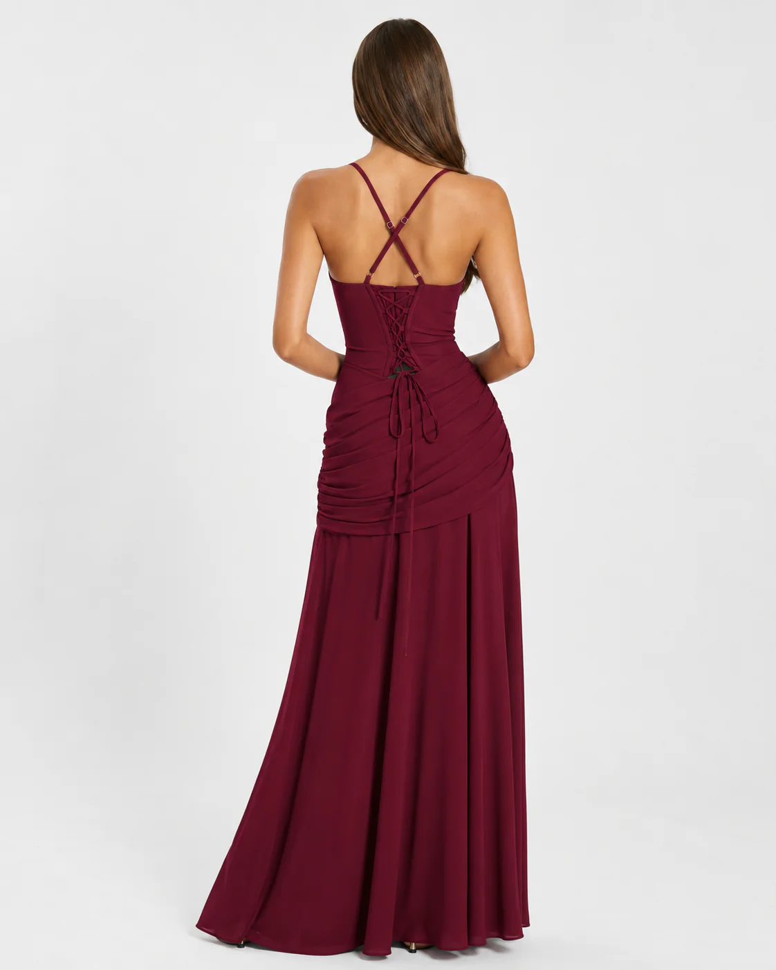 AINA | Robe longue à encolure carrée froncée