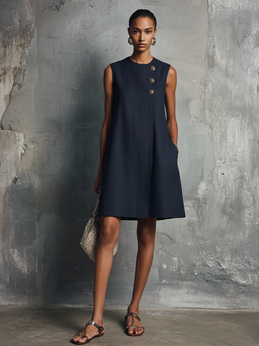 ELENA | Robe minimaliste et professionnelle pour femme avec poches